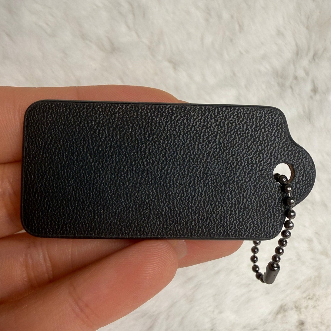 2” COACH Black Fob Bag Charm Hang tag Hangtag