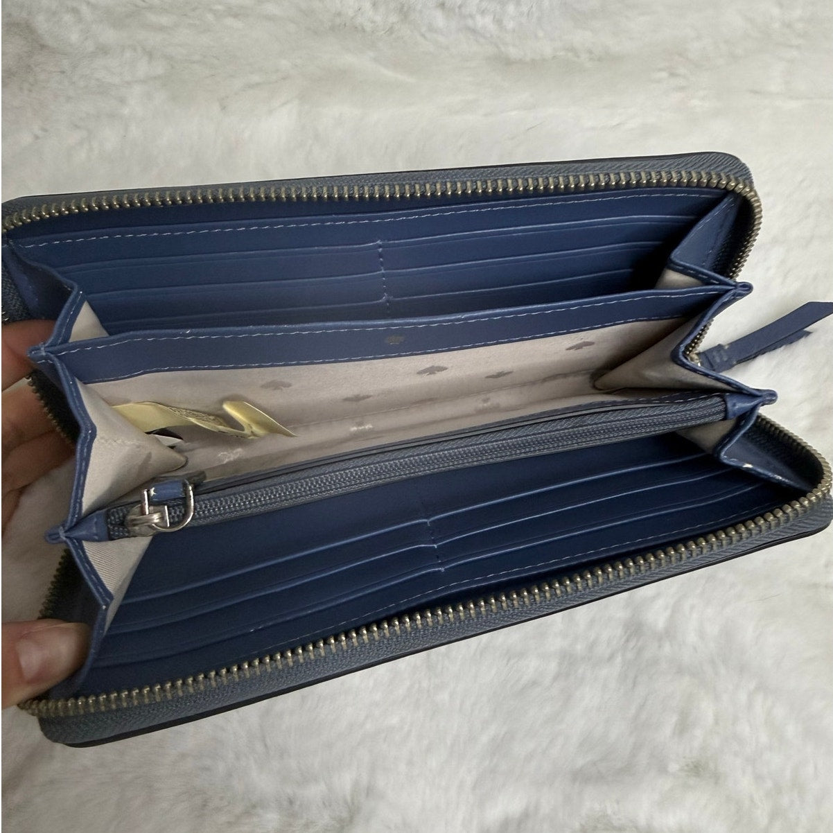 KATE SPADE New York Blue and light Blue Cameron LG Zip Around Wallet
