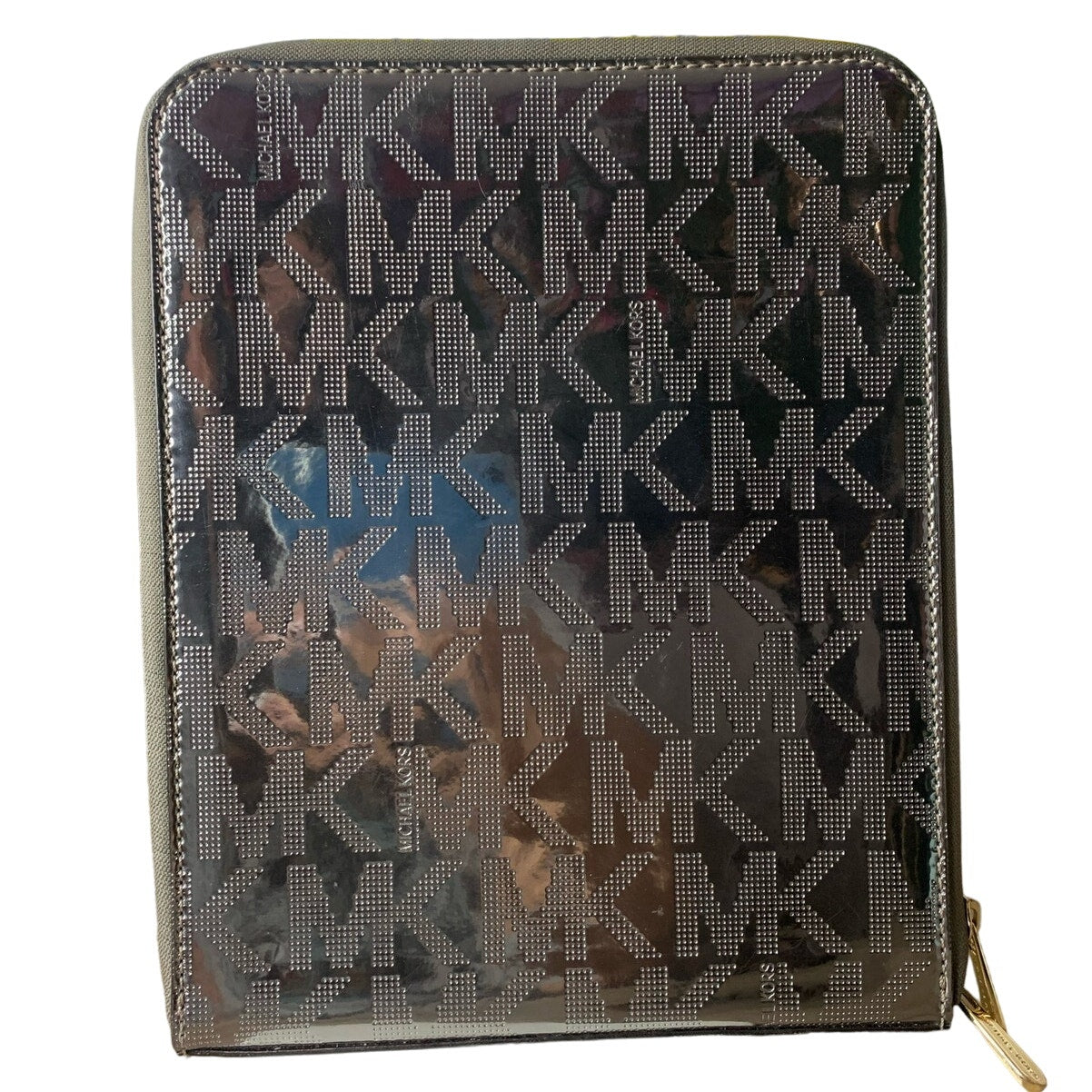 Michael Kors Silver Metallic Signature Jet Set Tablet Ipad Sleeve Case Protector