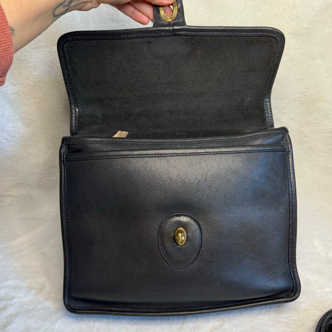 Vintaged Coach Willis 9927 Navy Top Handle Crossbody Shoulder Bag