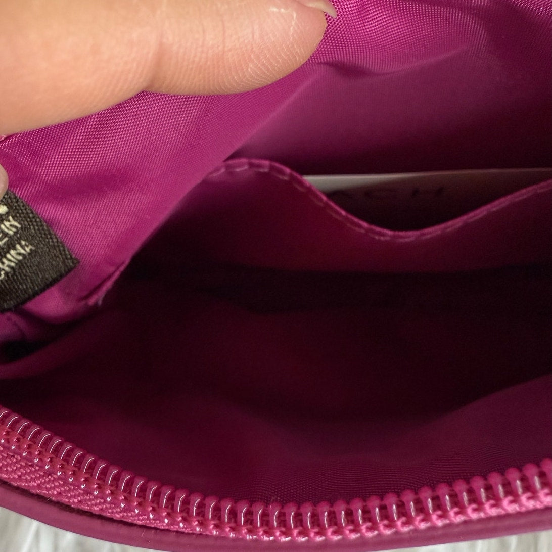 COACH Pink Brown Signature Carriage Canvas Wristlet