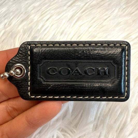 2" COACH Black Fob Bag Charm Hang tag Hangtag