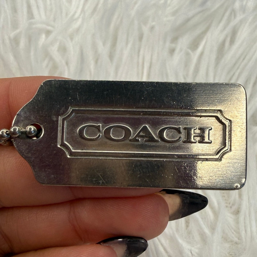 1.5" y2k COACH Vintage Metal Fob Bag Charm Hang tag Hangtag