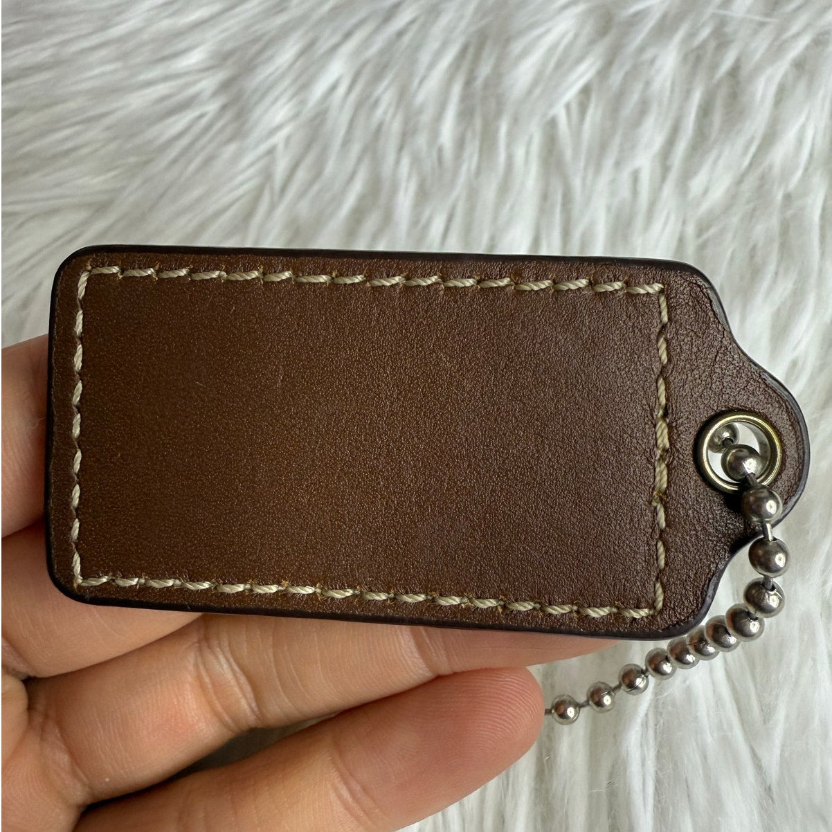 2" COACH Brown Fob Bag Charm Hang tag Hangtag