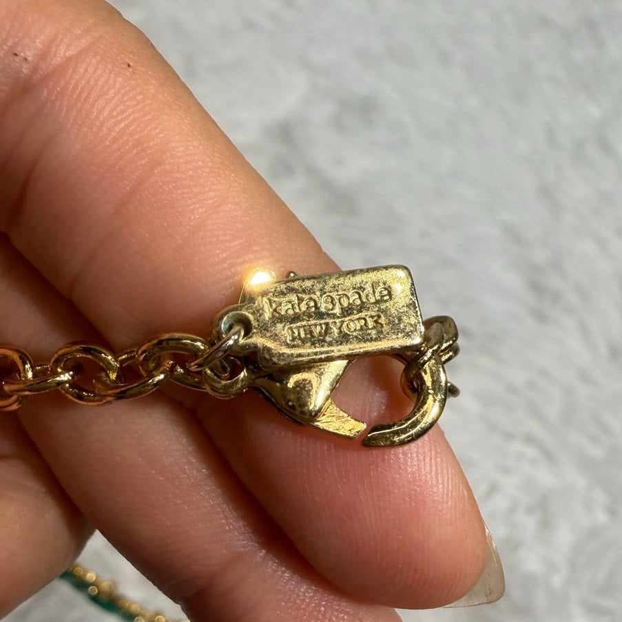 Kate Spade Tear dop Green Necklace