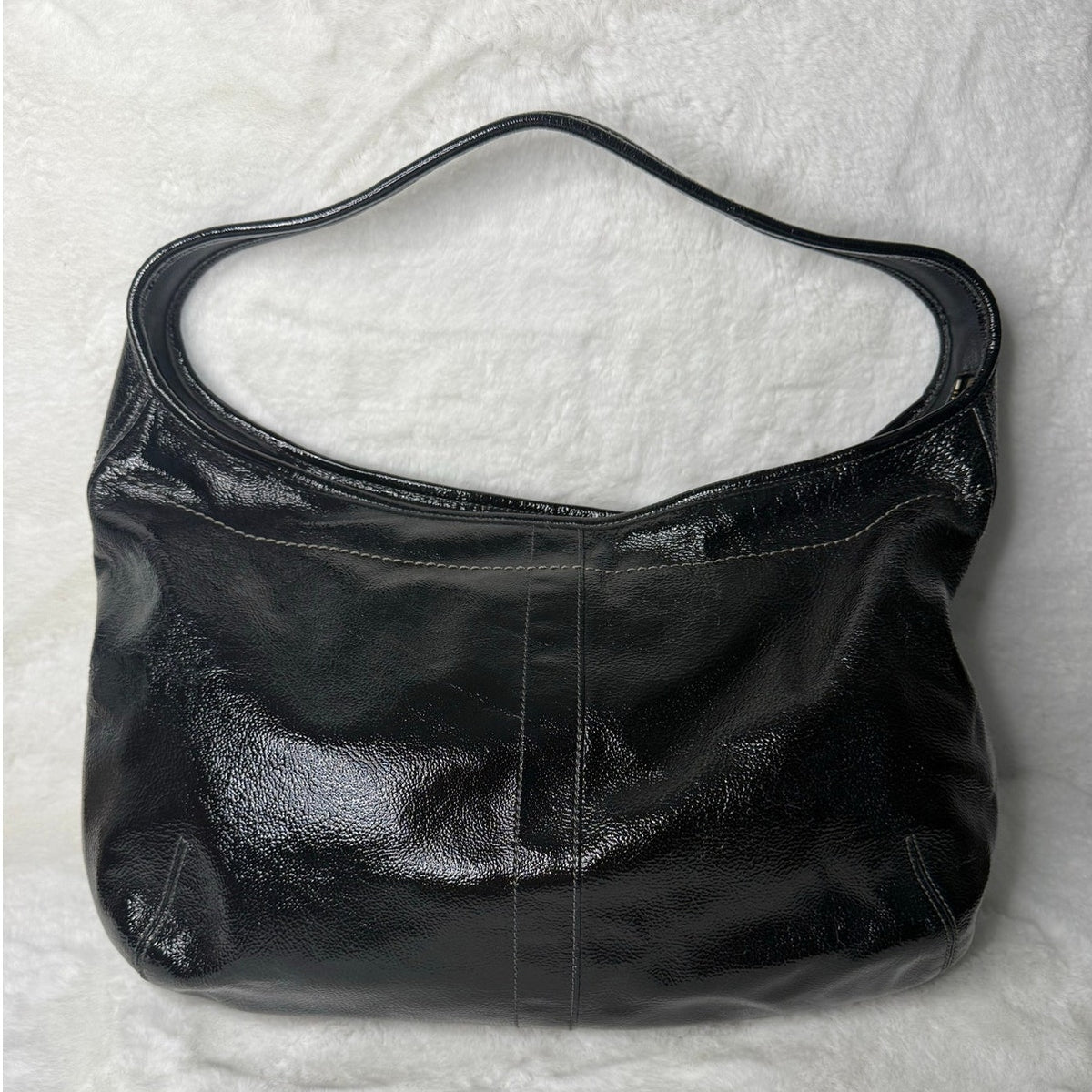 y2k Coach Bag Patent Leather Ergo Turnlock Black Hobo Shoulder Bag