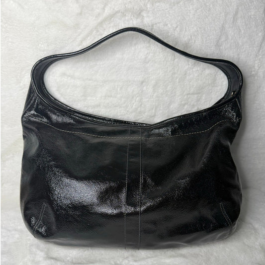 y2k Coach Bag Patent Leather Ergo Turnlock Black Hobo Shoulder Bag