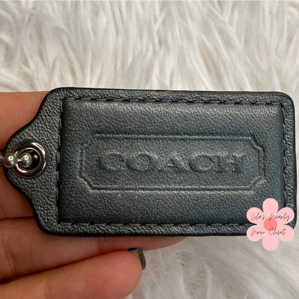 2"  COACH Gray Fob Bag Charm Hang tag Hangtag