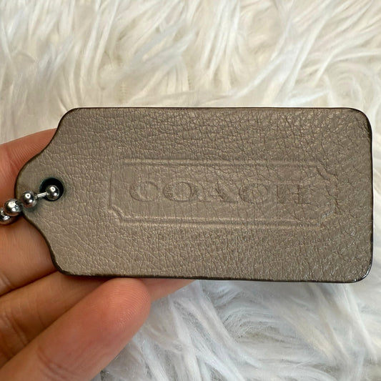 3" COACH Gray Fob Bag Charm Hang tag Hangtag