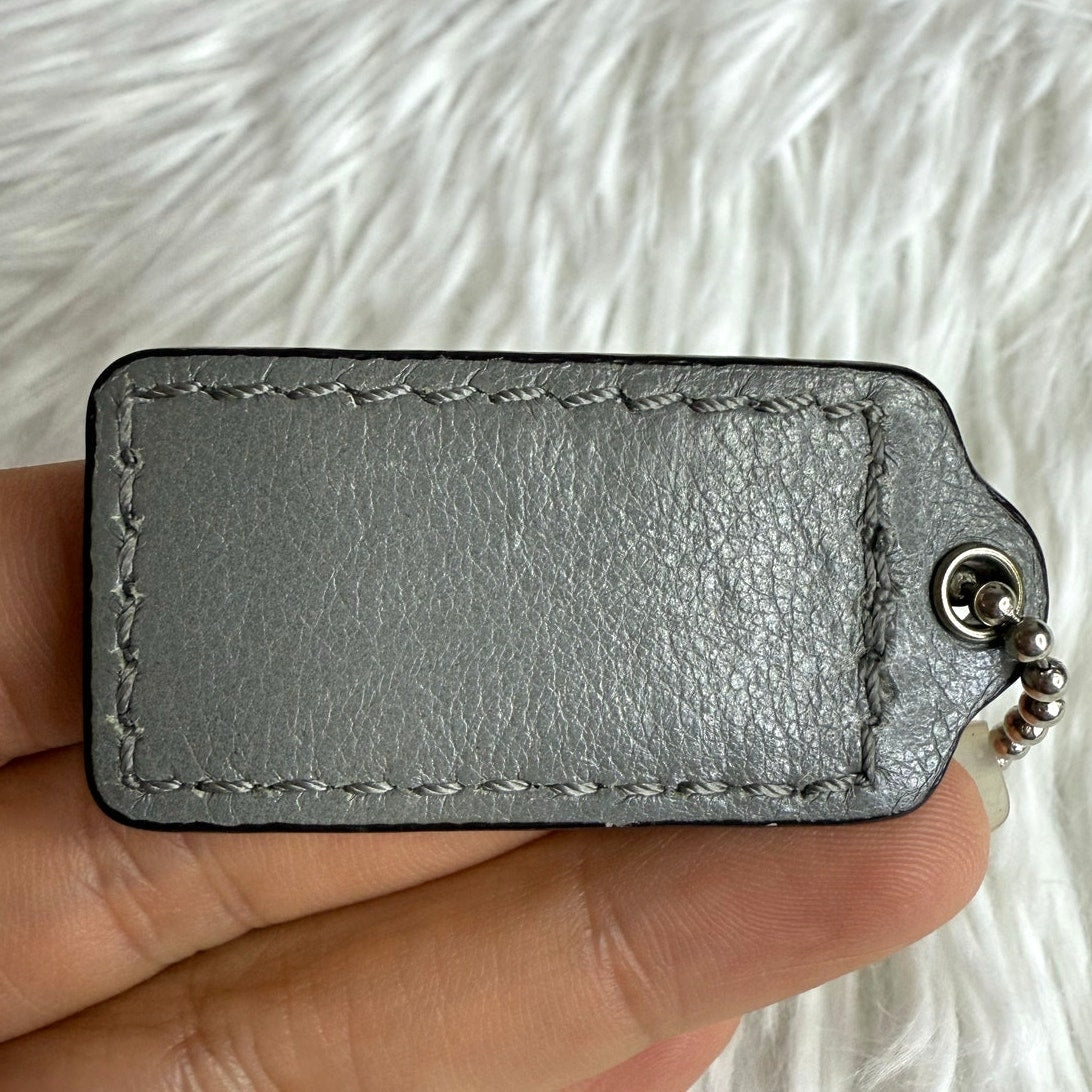 1.5" COACH Gray Fob Bag Charm Hang tag Hangtag