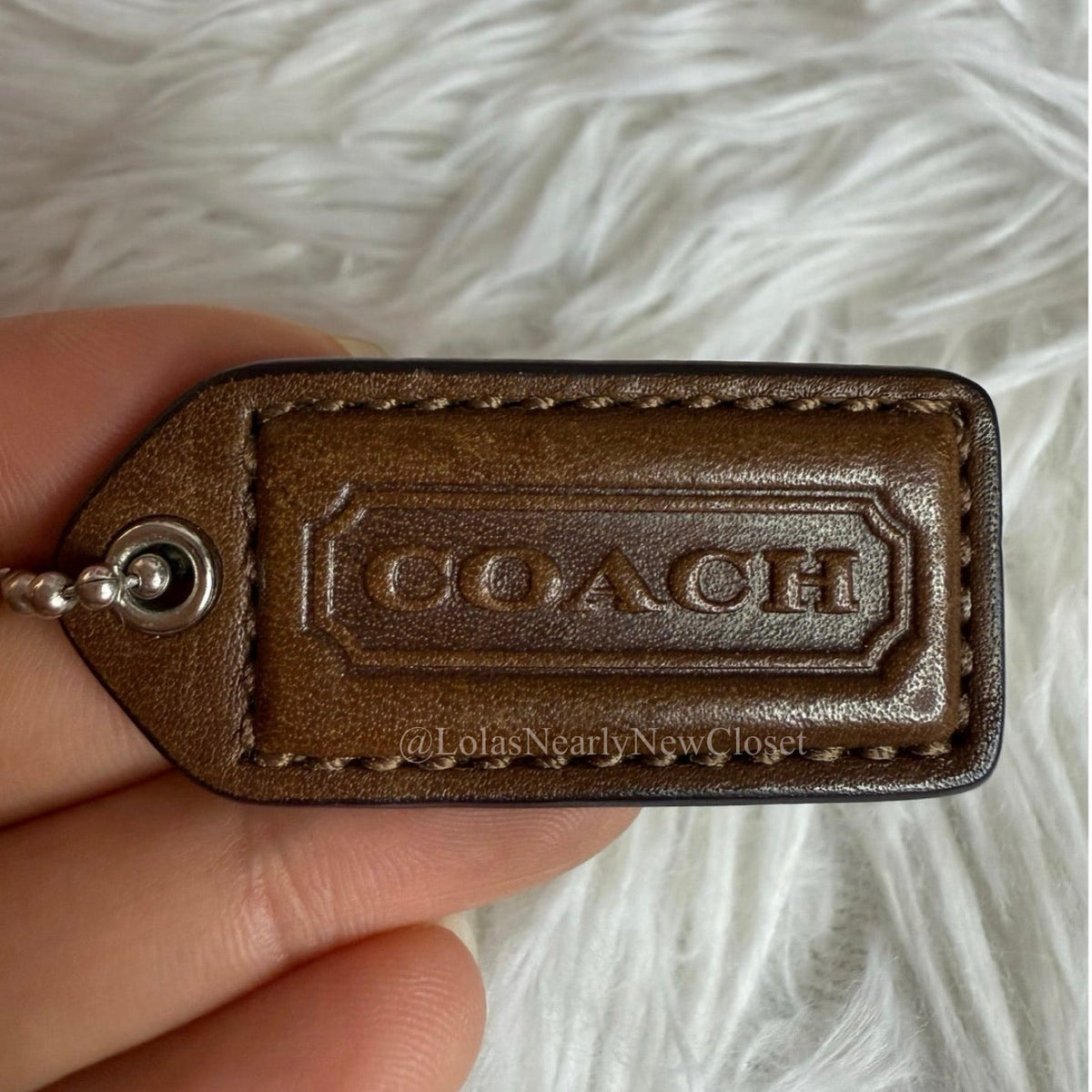 1.5" y2k COACH Brown Fob Bag Charm Hang tag Hangtag