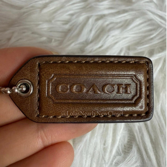1.5" y2k COACH Brown Fob Bag Charm Hang tag Hangtag
