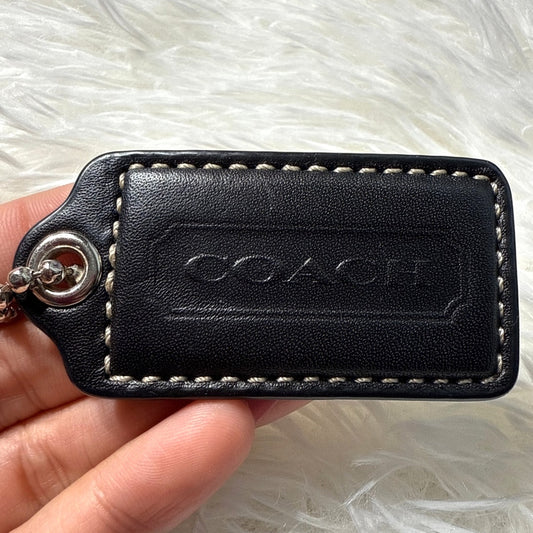 2” COACH Black Fob Bag Charm Hang tag Hangtag