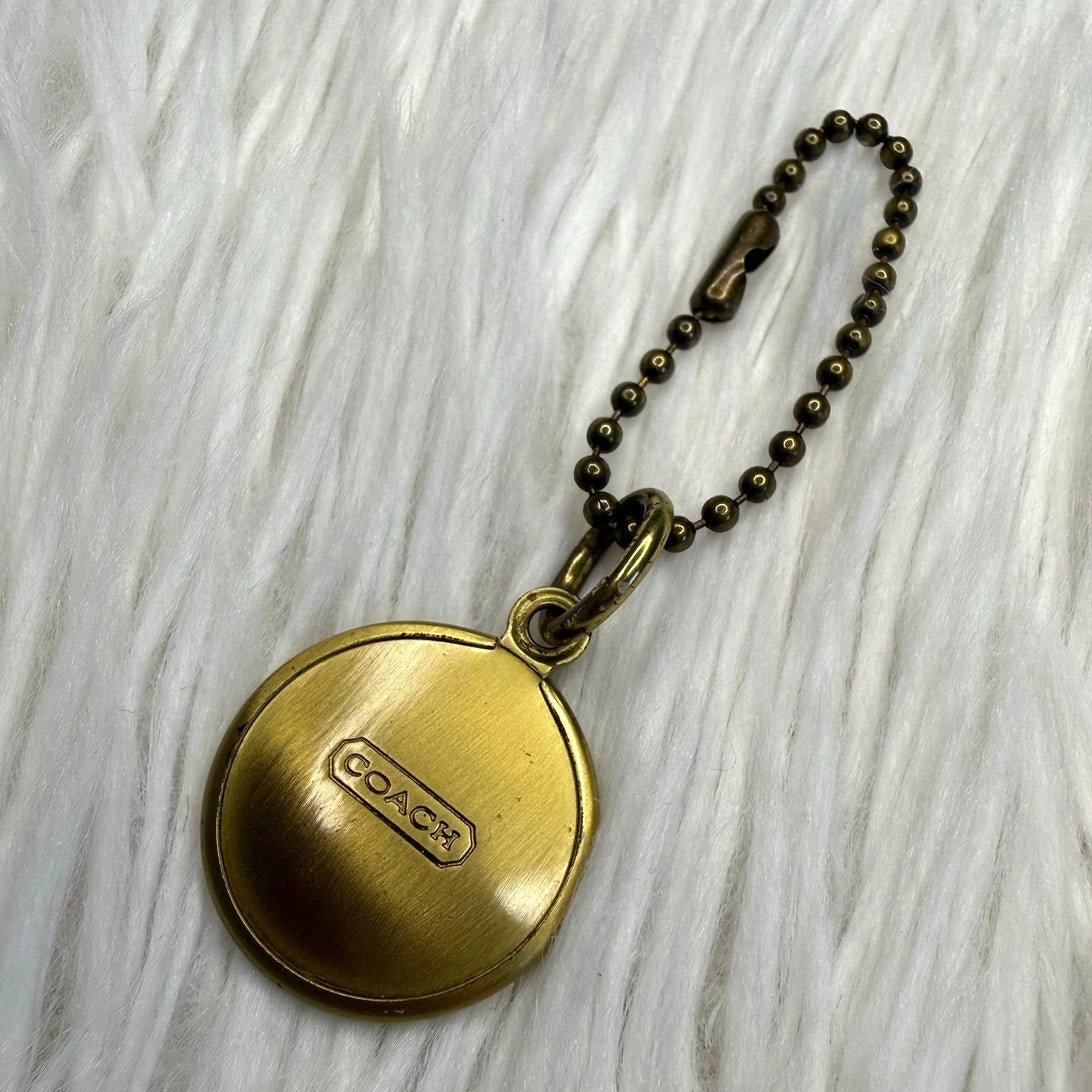 1" Coach Metal Circle Hangtag Hang Tag Bag Charm