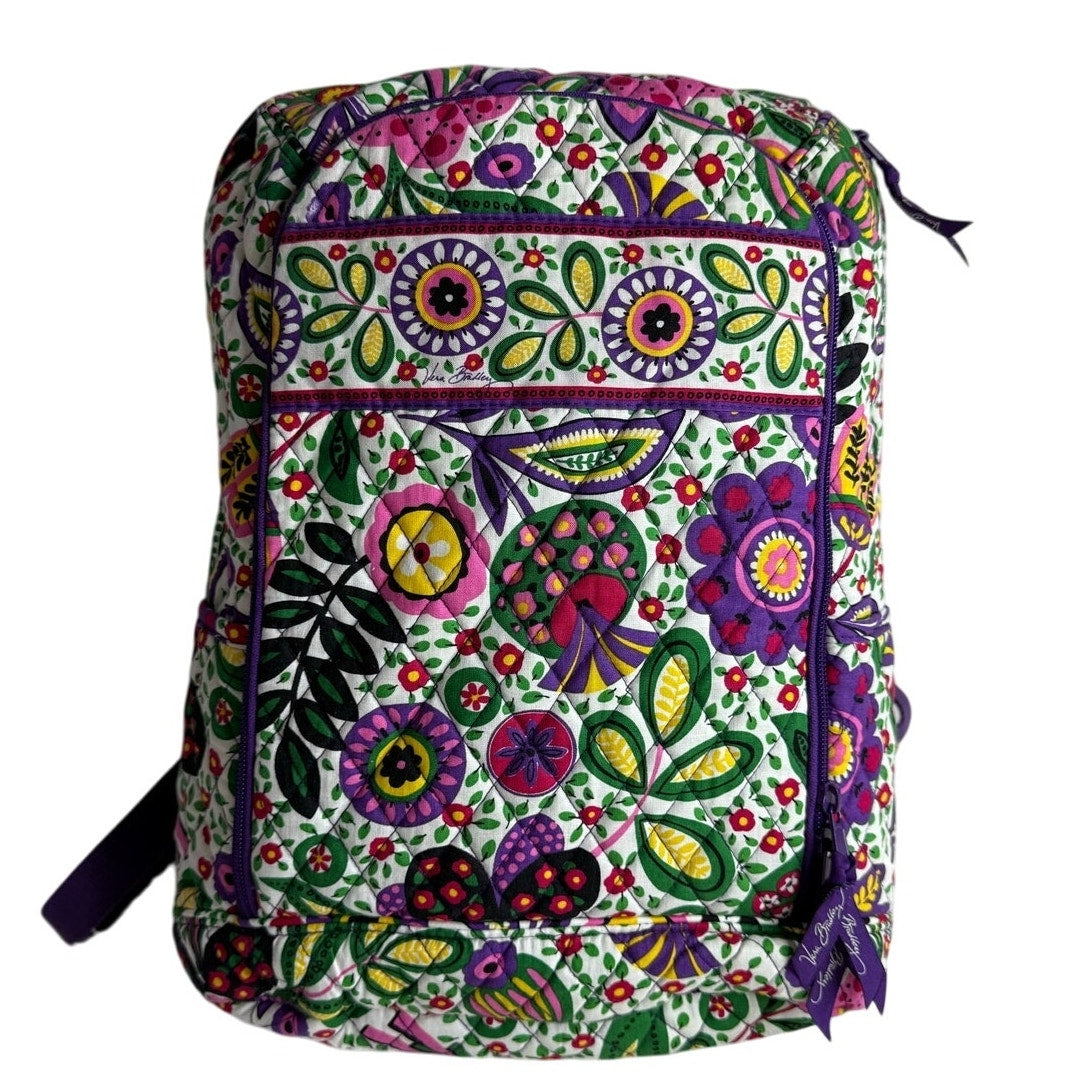 Vera Bradley Quilted Essential Large Laptop Backpack Bright Paisley