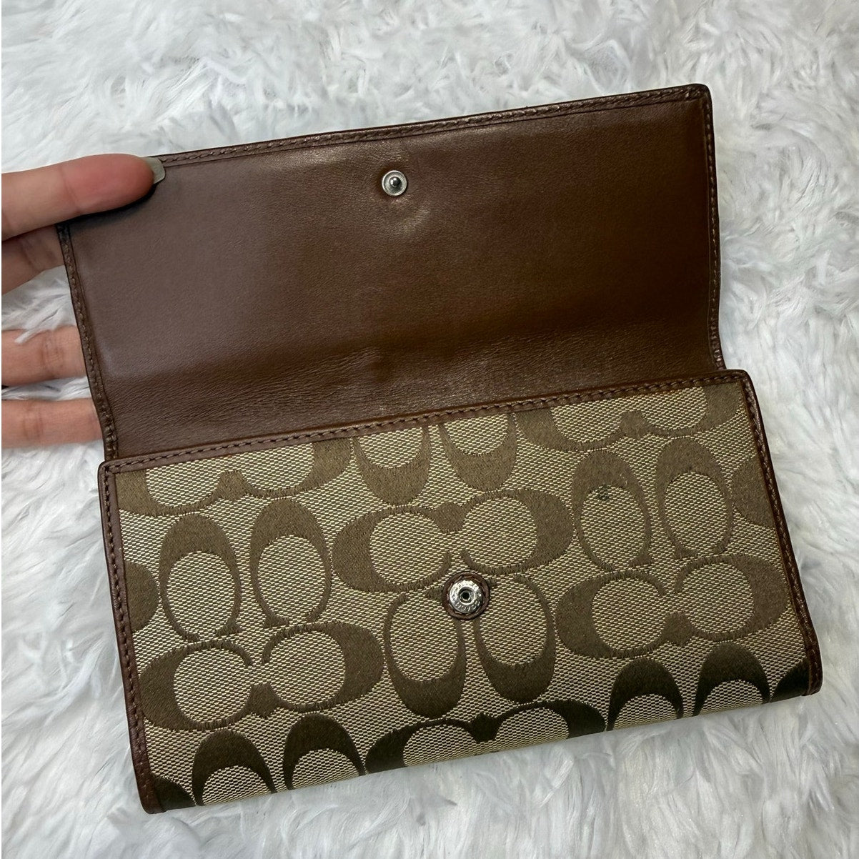 y2k Coach Brown Signature Wallet