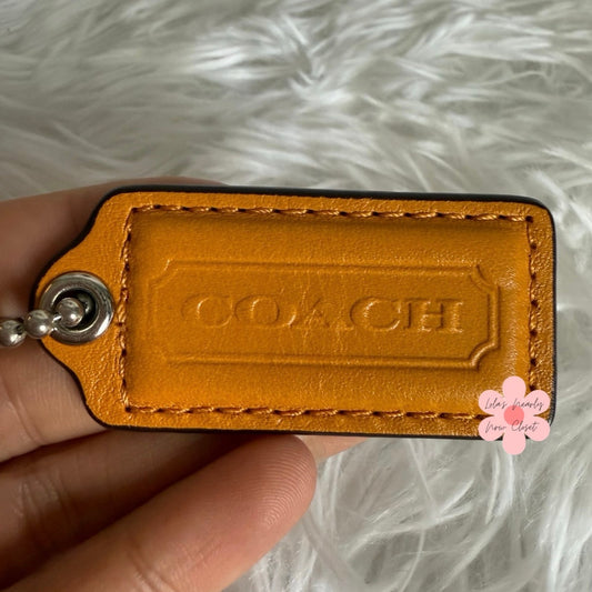 2" COACH Orange Fob Bag Charm Hang tag Hangtag