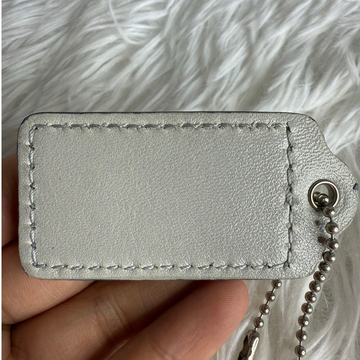 2" COACH Gray Fob Bag Charm Hang tag Hangtag