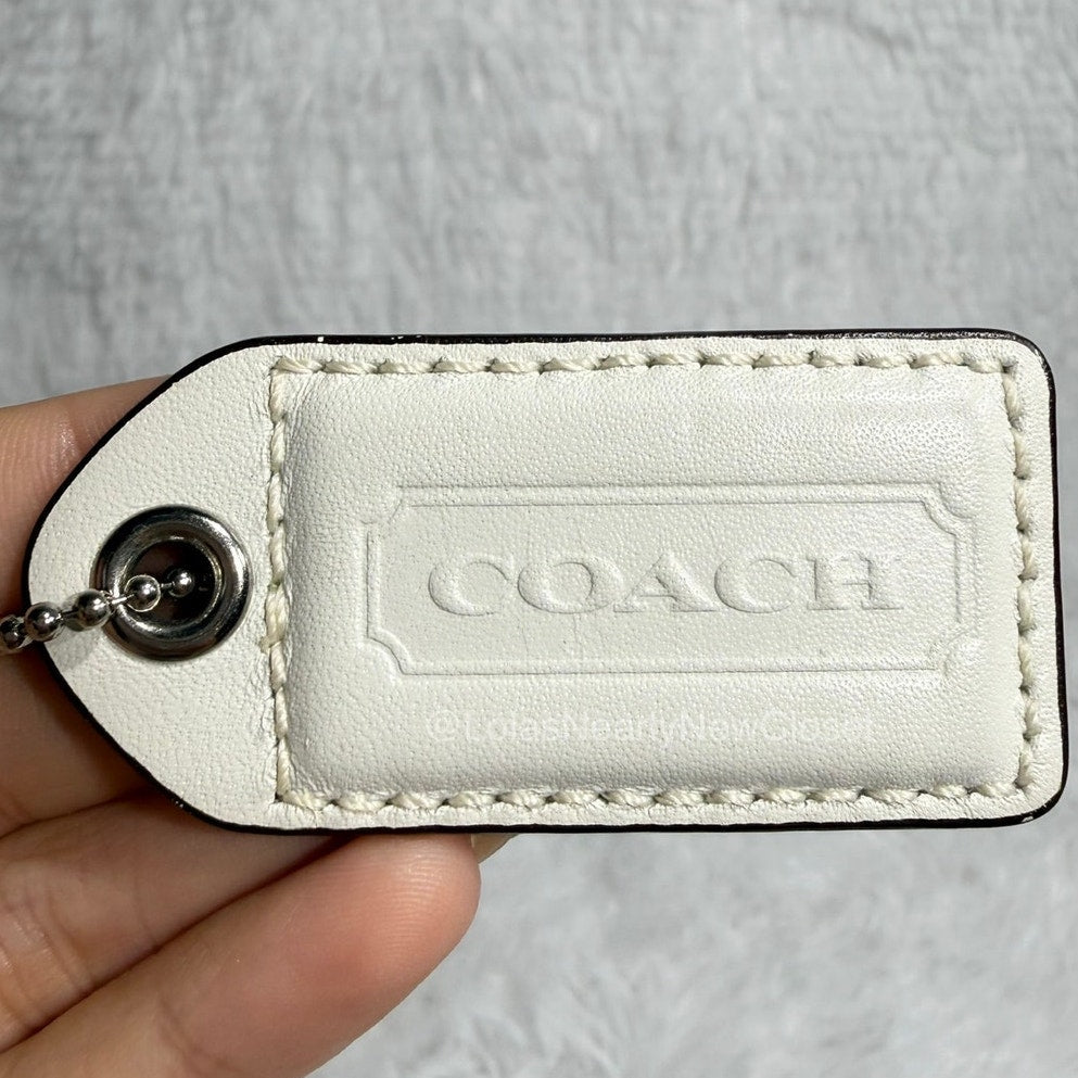 2" y2k COACH Lime White Fob Bag Charm Hang tag Hangtag