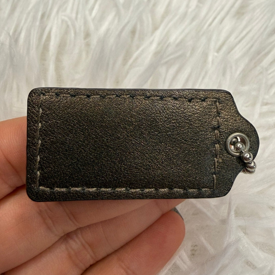 1.5" COACH Bronze Brown Fob Bag Charm Hang tag Hangtag