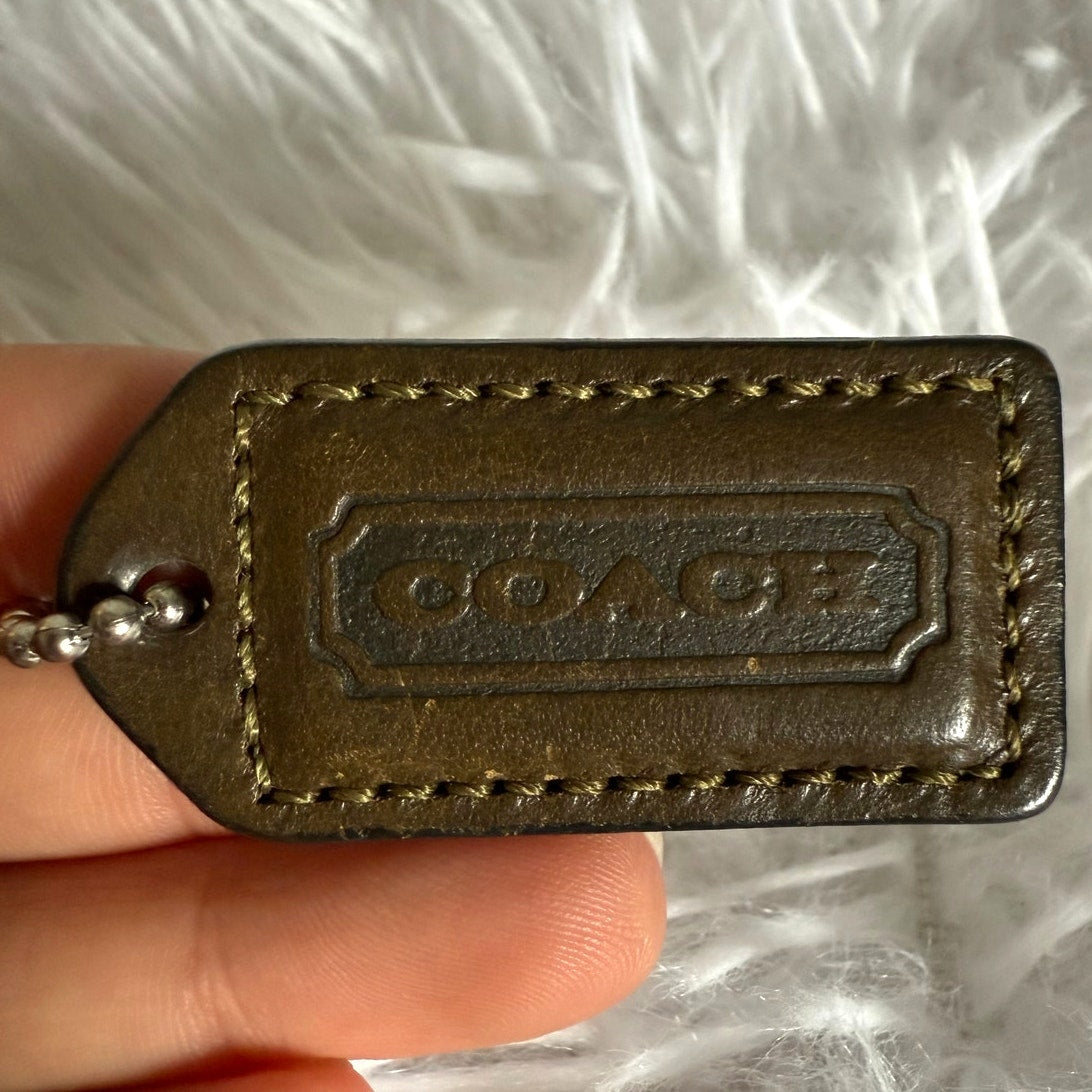 1.5" y2k COACH Vintage Brown Fob Bag Charm Hang tag Hangtag
