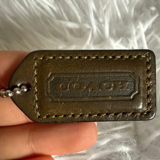 1.5" y2k COACH Vintage Brown Fob Bag Charm Hang tag Hangtag