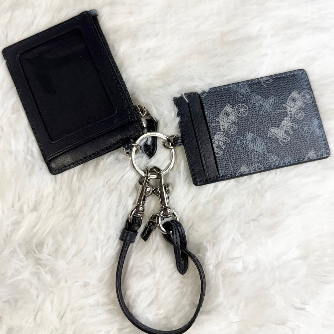 COACH ID Lanyard Card Holder Bundle Carriage Set