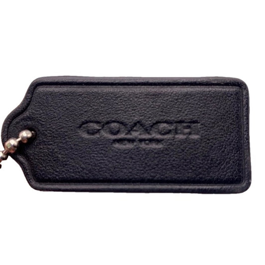 2" Coach Black Fob Bag Charm Hang tag Hangtag