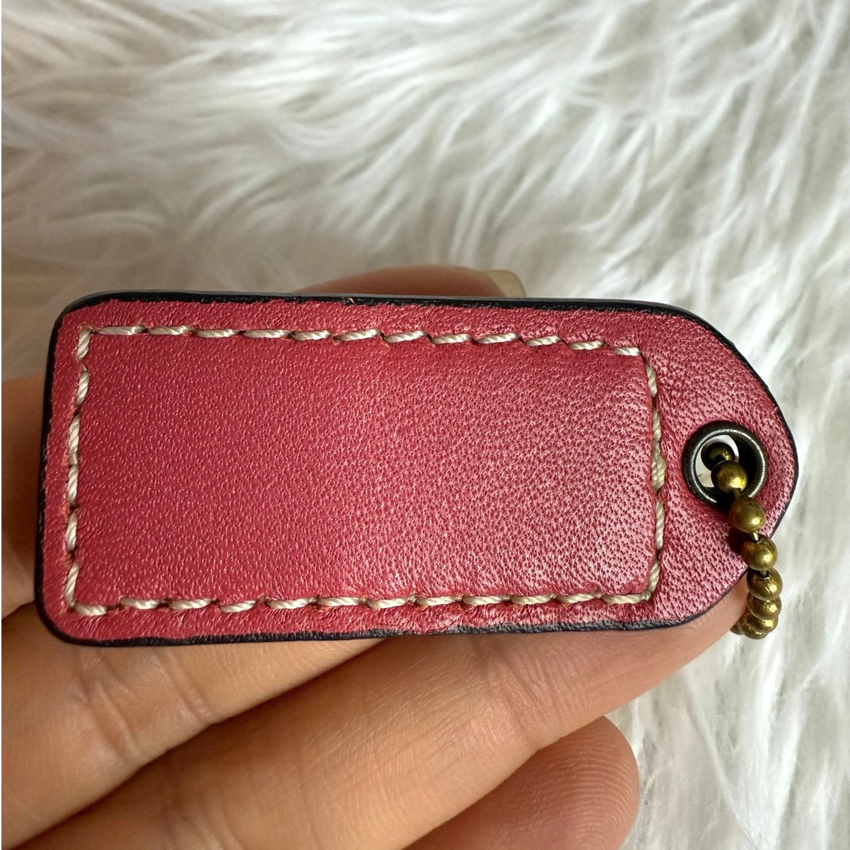 y2k 2" COACH Pink Vintage Fob Bag Charm Hang tag Hangtag