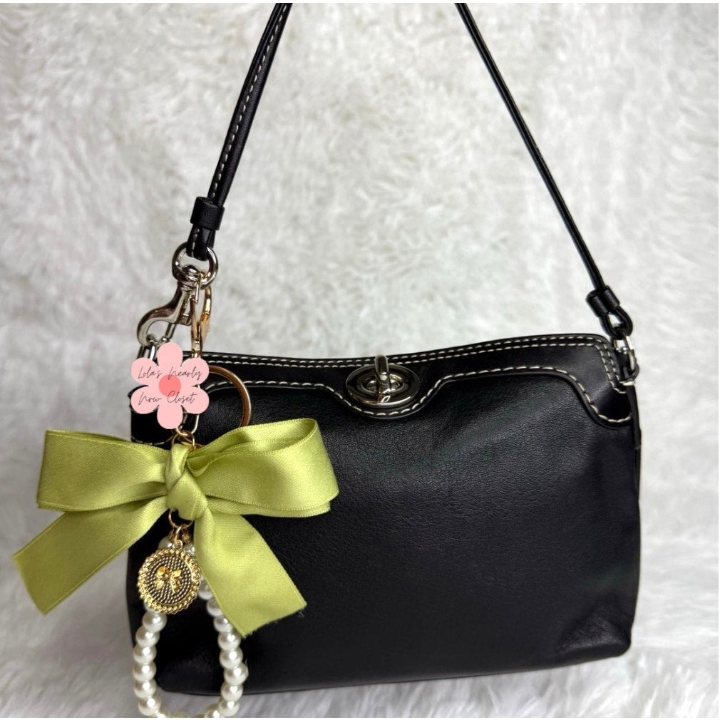 y2k COACH Black Signature Canvas Mini Purse Wristlet