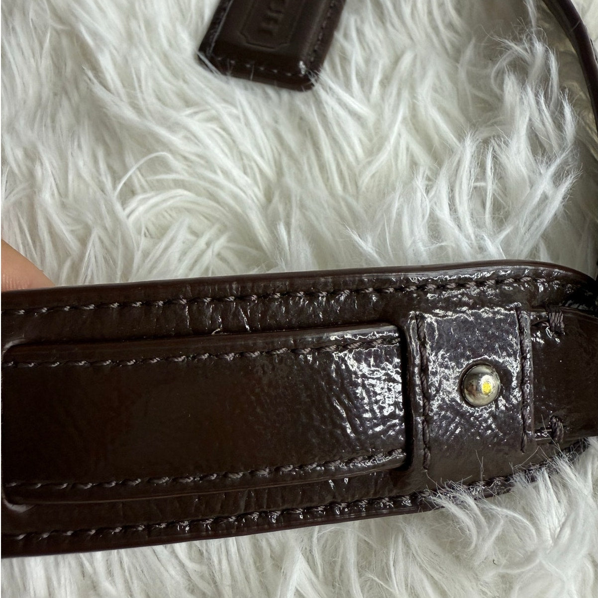 COACH Brown Patent Leather Hangtag Hang tag and Shoulder Replacement Strap