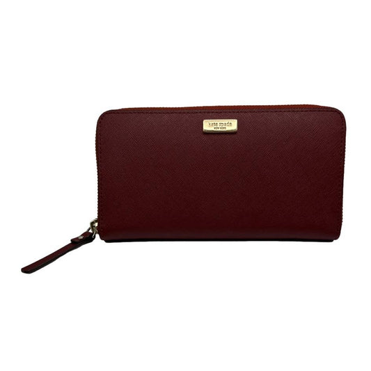 KATE SPADE New York Maroon Zip Around Wallet