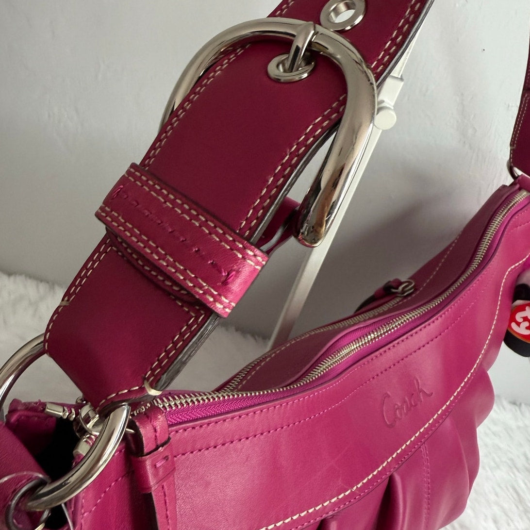 NWT y2k COACH Soho Pleated Leather Large Hobo Shoulder Bag F1373100