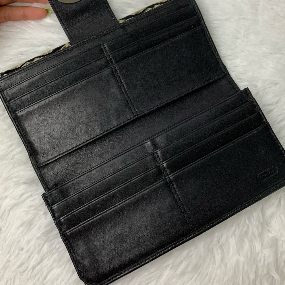 y2k Coach Black Gray Turnlock Wallet