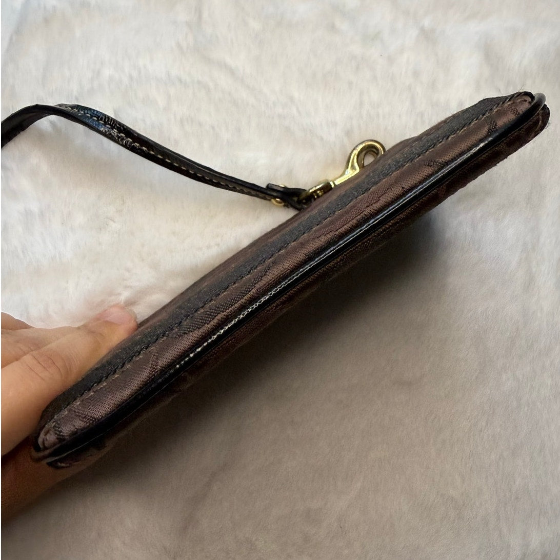 Coach Brown Wristlet
