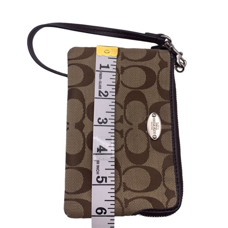 COACH Brown Signature Canvas Wristlet