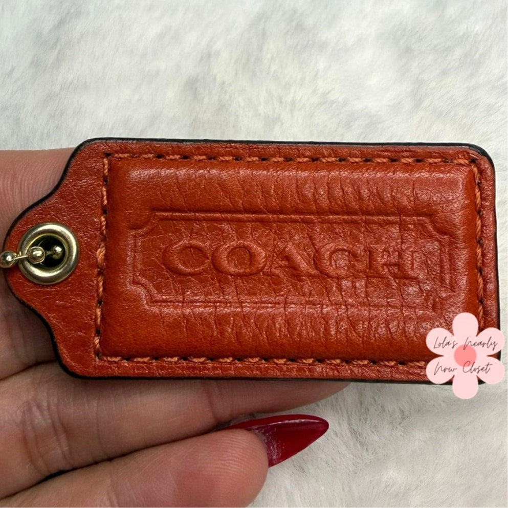 2" COACH Rust Fob Bag Charm Hang tag Hangtag