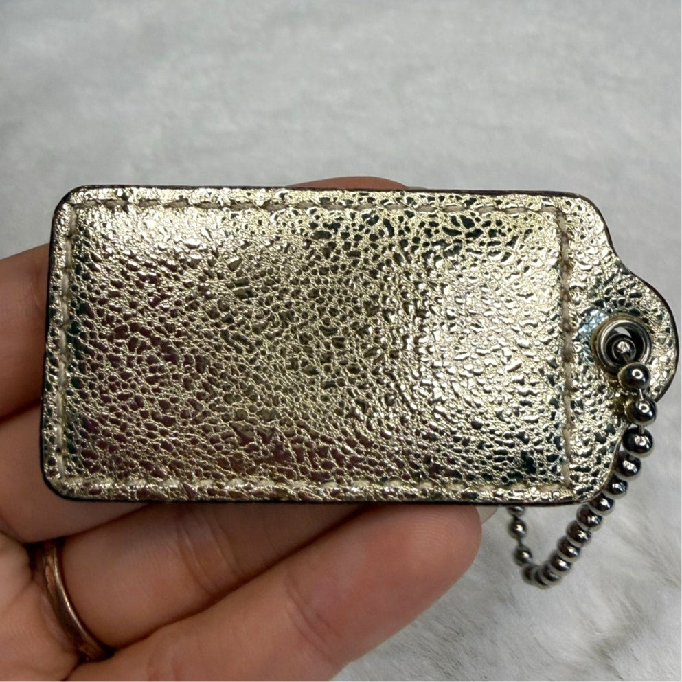2" COACH Gold Fob Bag Charm Hang tag Hangtag