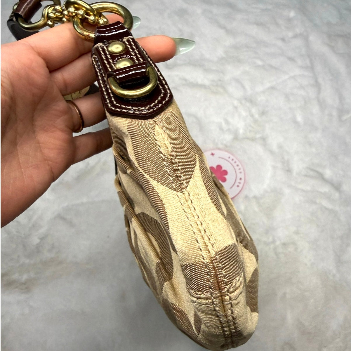 y2k Coach Madison Op Art Brown 12950 Small Hobo Handbag