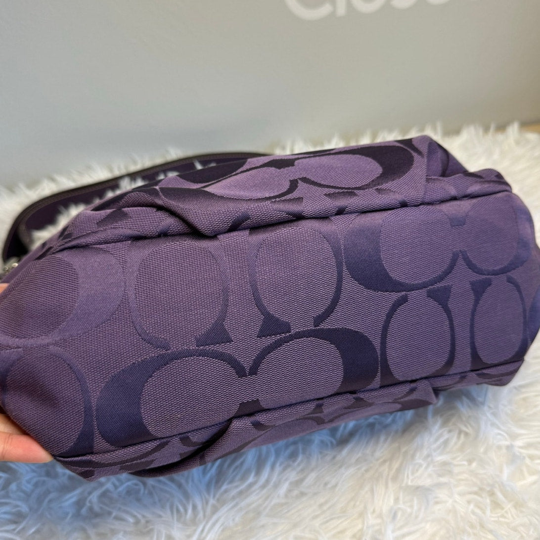 COACH 2010 Purple Signature Duffle Shoulder Bag