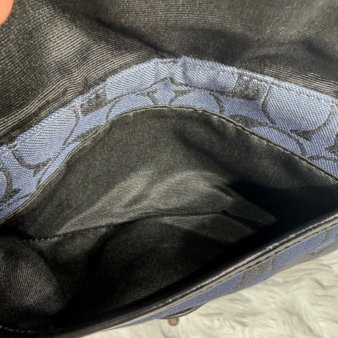y2k Coach Turnlock Blue Glitter Wristlet
