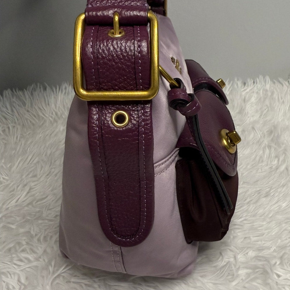 COACH Cargo Shoulder Bag Purple In Colorblock 91741