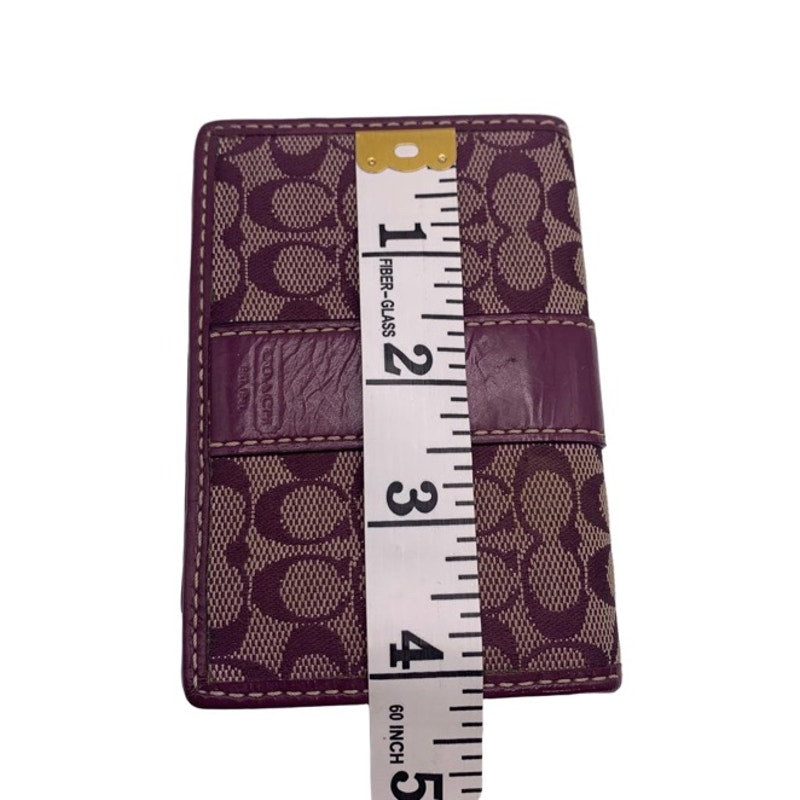 COACH Purple Signature Canvas Card Holder