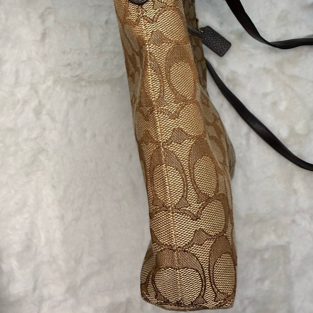 COACH Brown Signature Outline Crossbody