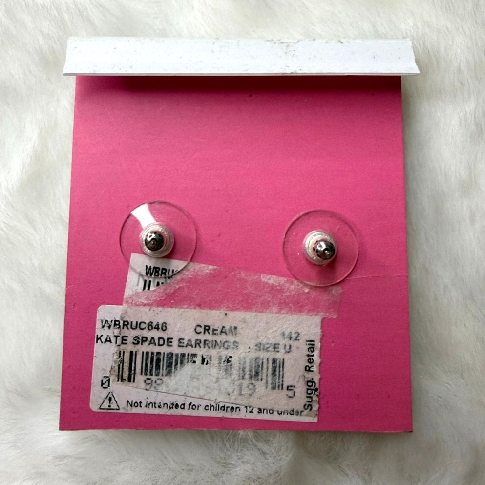 NWT Kate Spade New York Cream Clear Earrings