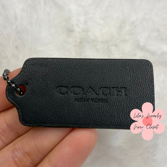 2" COACH Black Fob Bag Charm Hang tag Hangtag