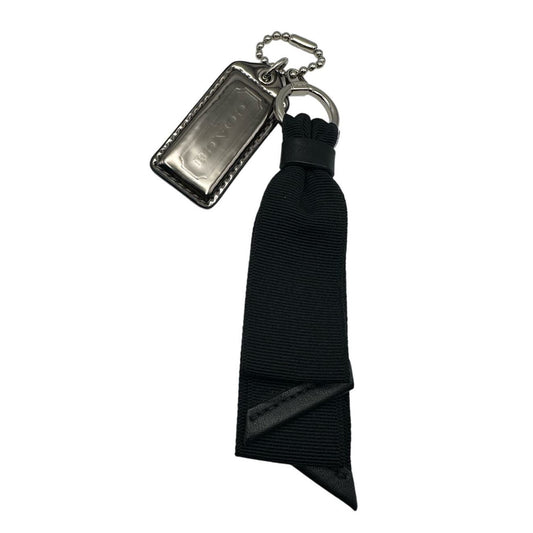 COACH Metallic Silver and Black Hangtag Bag Charm