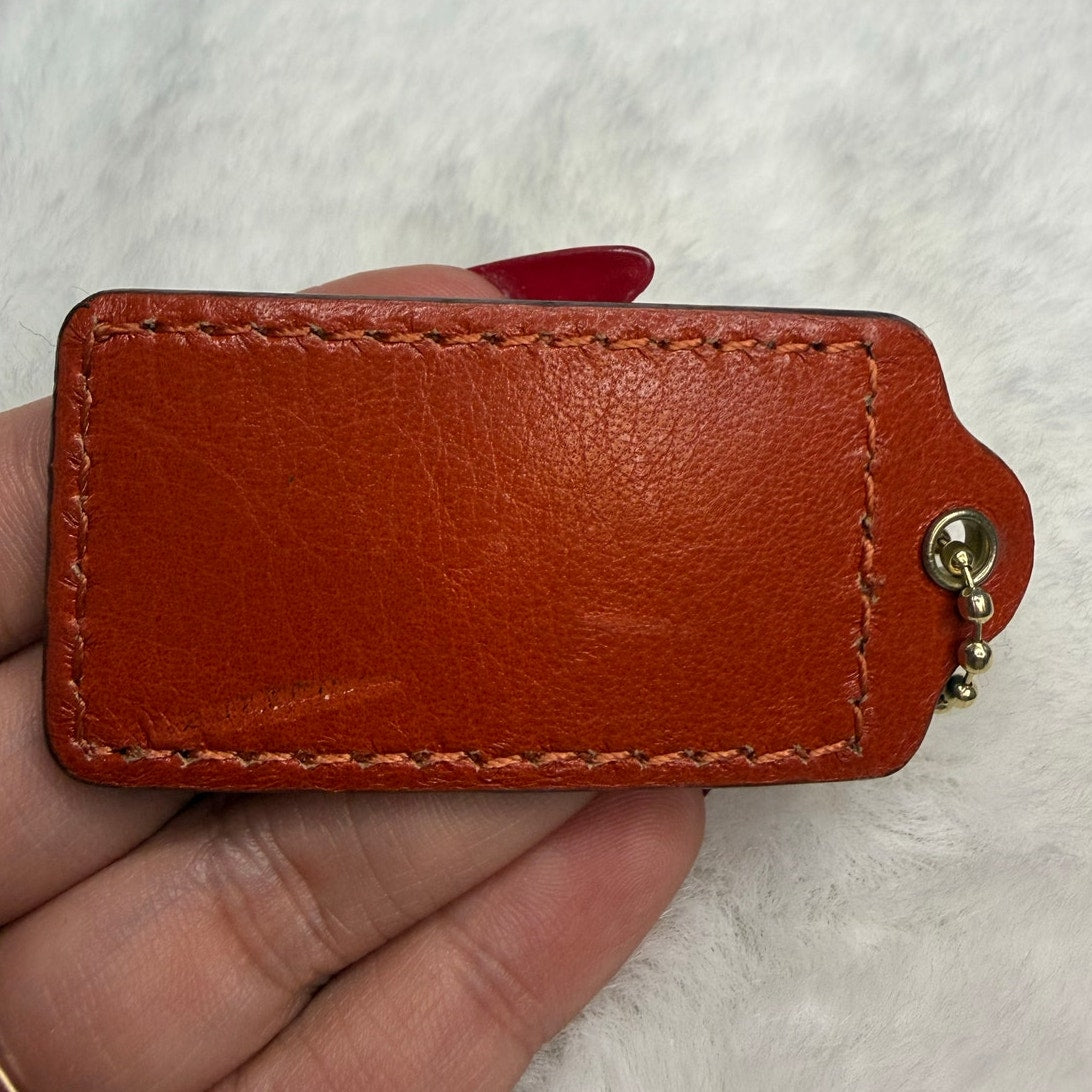 2" COACH Rust Fob Bag Charm Hang tag Hangtag