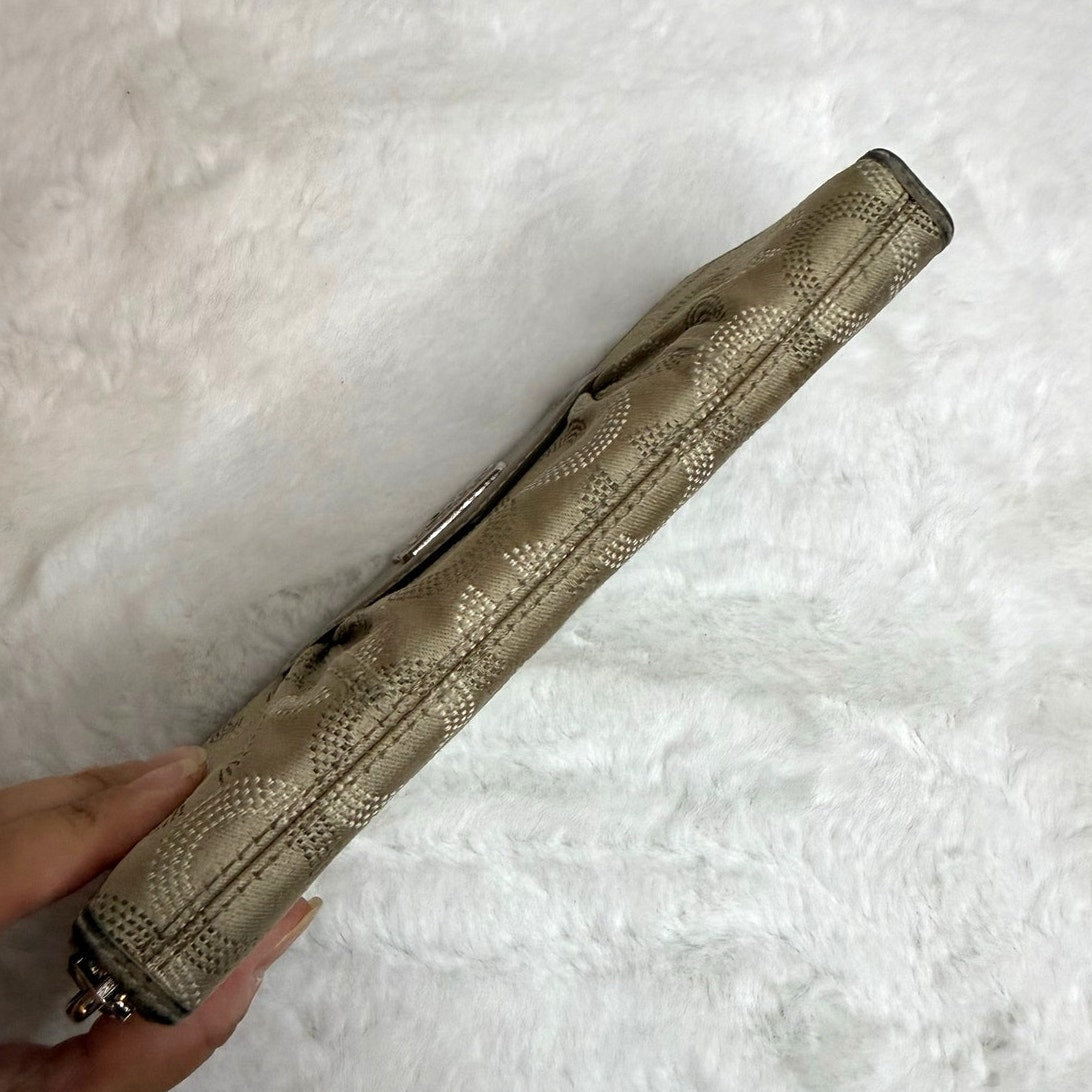 COACH Signature Canvas Zip Around Wallet