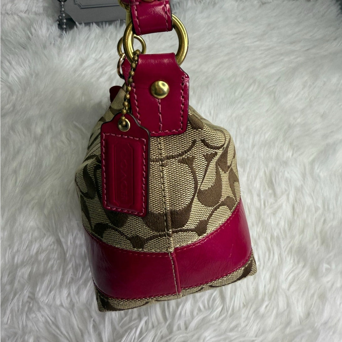 y2k COACH Legacy Stripe Signature Canvas  Mini Purse Shoulder Bag Wristlet
